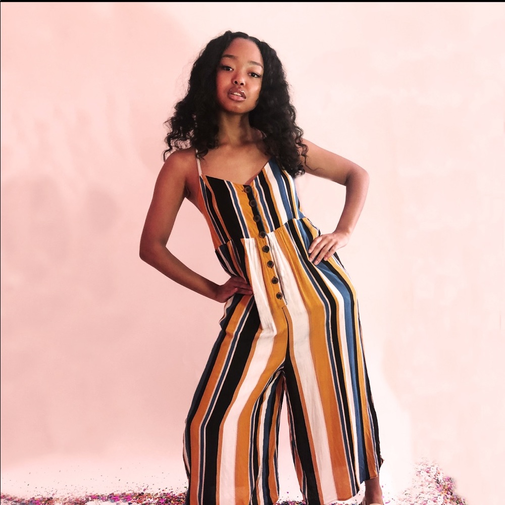 1970’s Inspired Striped Romper